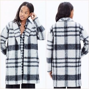 Madewell Florence Wool Blend Plaid Cocoon Coat